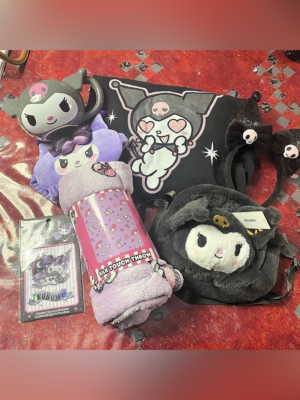 Kuromi Bundle- Sweater, Mug, Headband, Blanket, Purse, Eyemask, Sticker